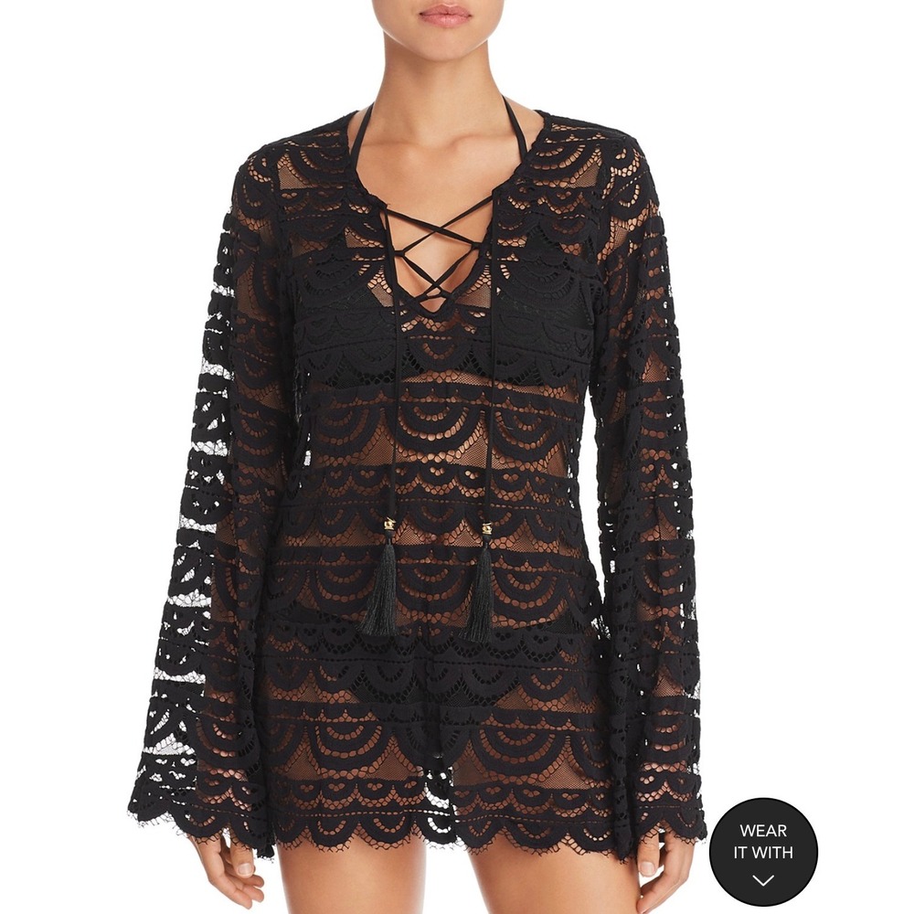 NWT PQ Swim Pily Noah Tunic Swim Cover-Up Black Sz XS/Small‎ $160